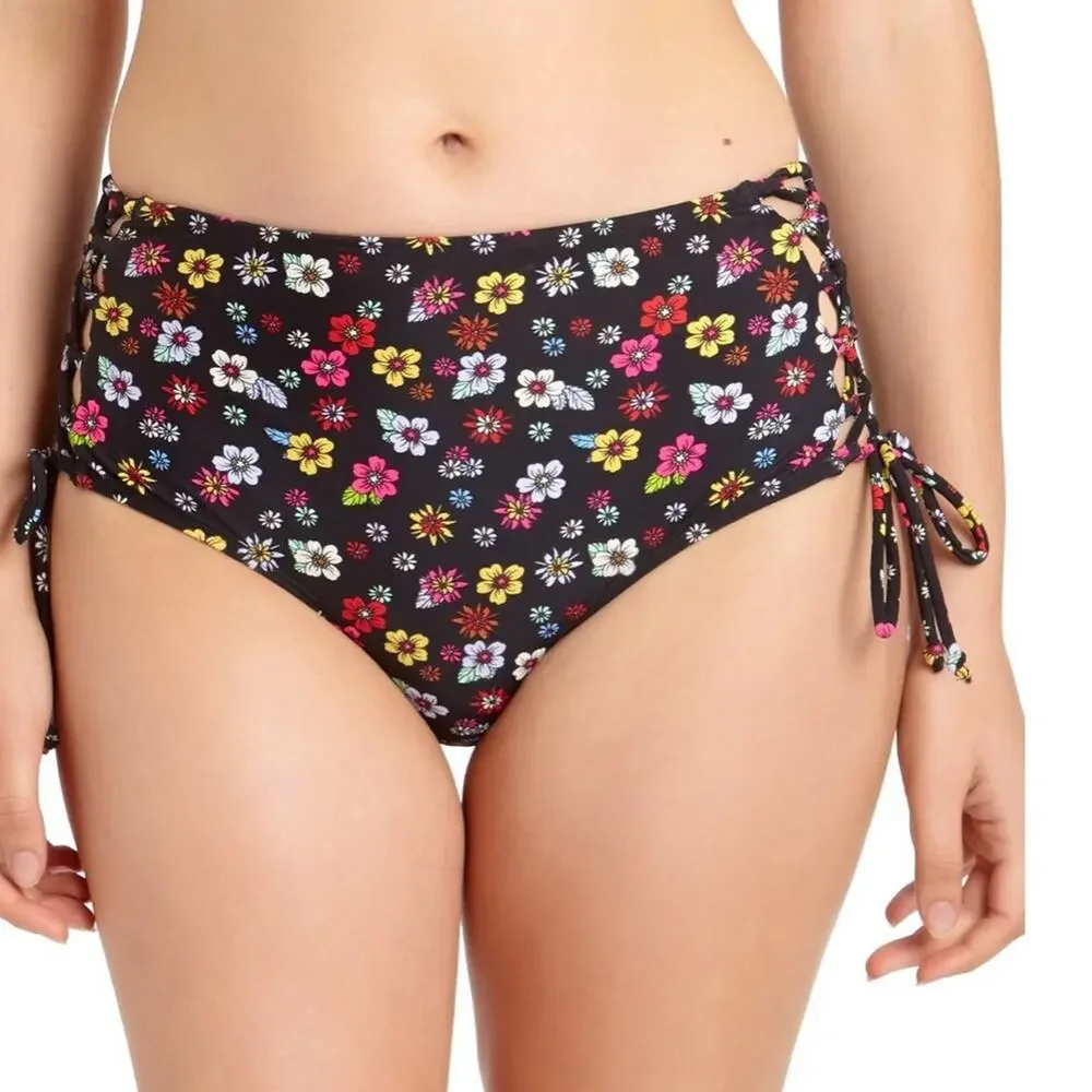 California Waves Strappy High-Waist Swim Bottom
